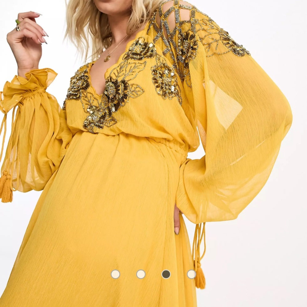 Like new ASOS Maternity embellished floral and lattice detail dress size US 4